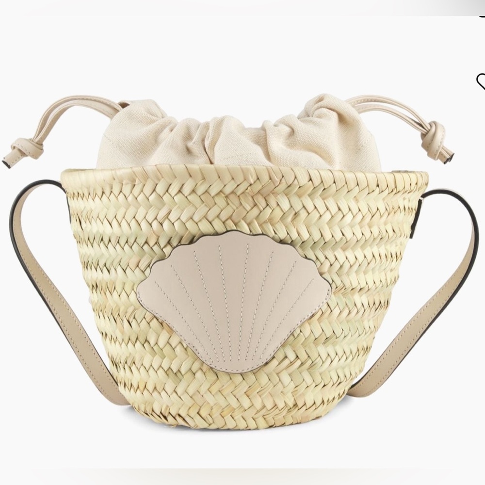 Poolside Mini Ibiza Handwoven Basket Crossbody Bag Coconut - Picture 13 of 16